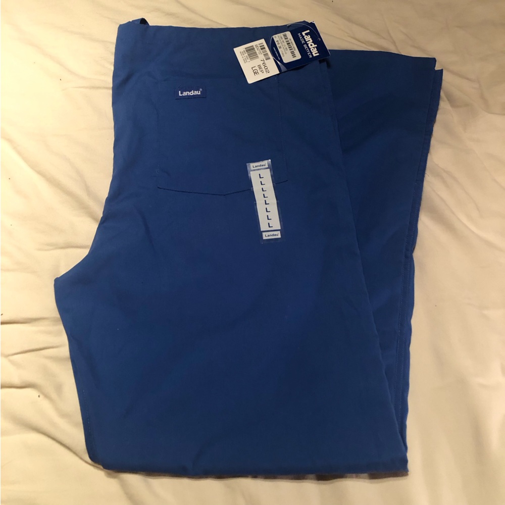 Landau Unisex Royal Blue Drawstring Scrub Pants